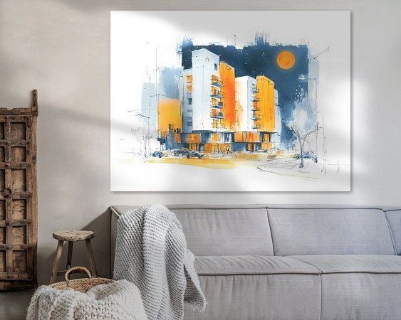 Voorbeeld van het werk in een kamer