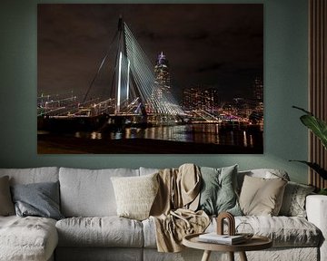 Erasmus bridge in dynamic light by Lydia Hoogland