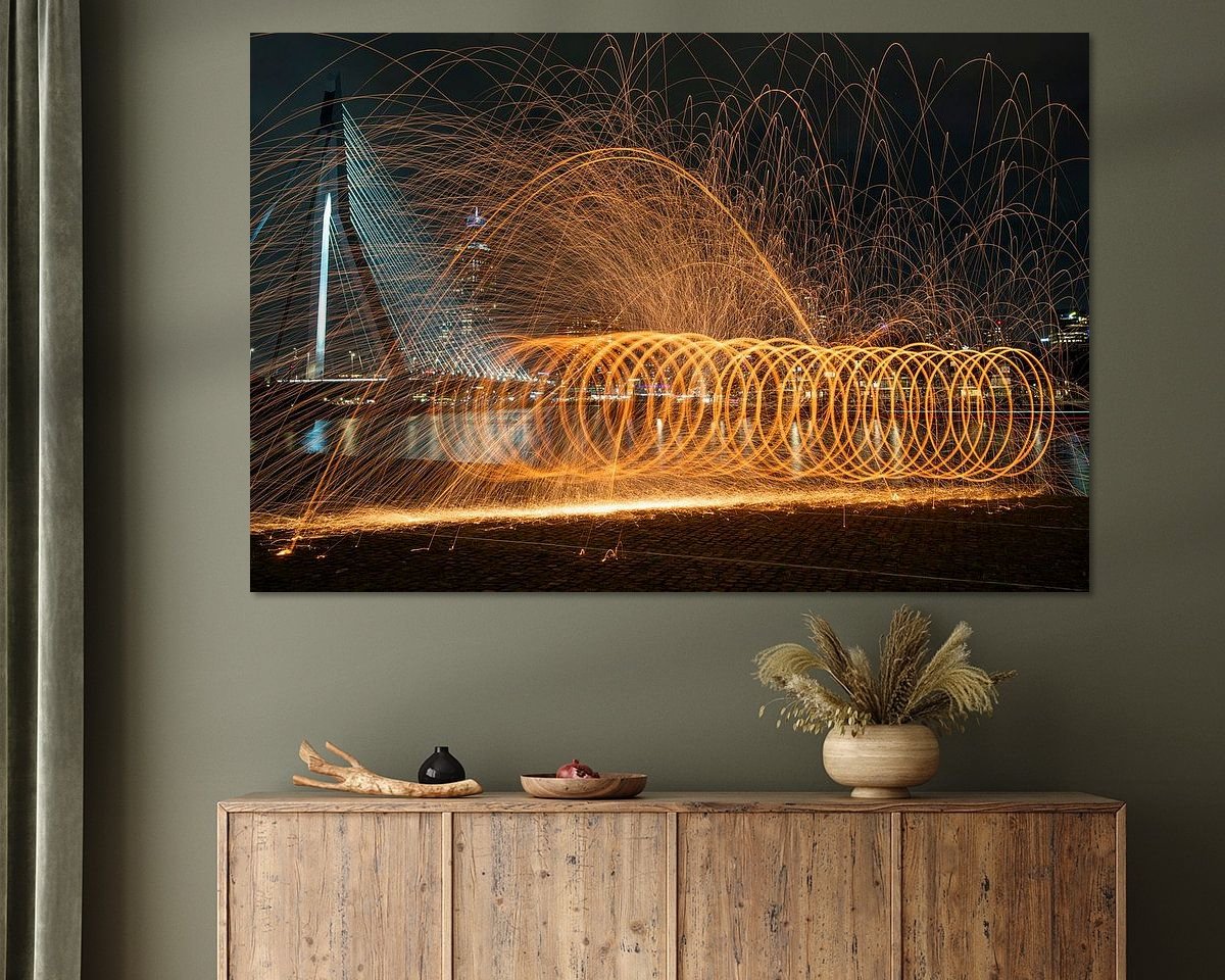 Voorbeeld van het werk in een kamer