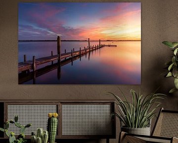 Jetty on Belterwijde at sunset