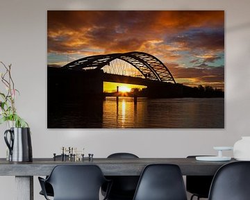 Sunrise at the Van Brienenoord bridge in Rotterdam by Anton de Zeeuw