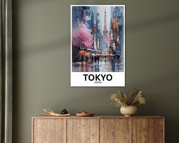 Pluie de sakura - Tokyo en rêve d'aquarelle sur Jaladri Atelier