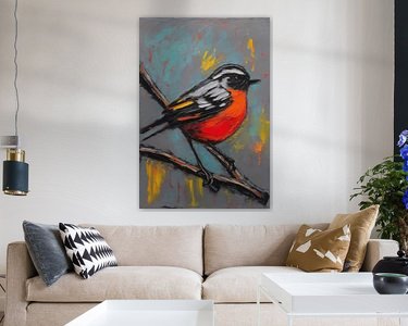 Voorbeeld van het werk in een kamer