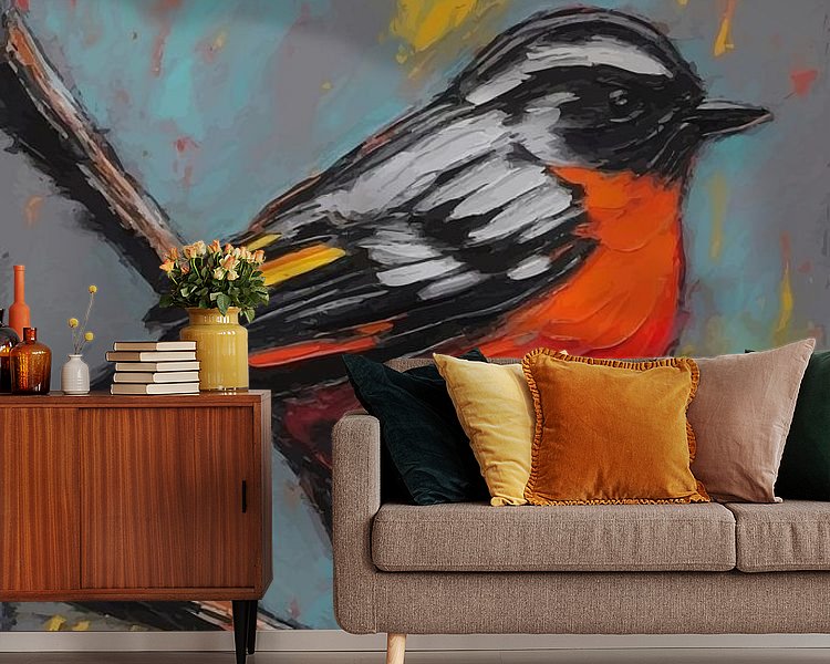 Voorbeeld van het werk in een kamer