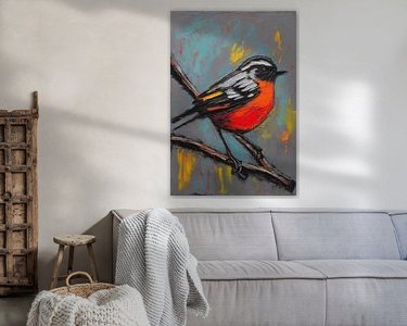 Voorbeeld van het werk in een kamer