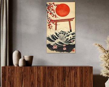 Bouddha / Boeddha Art japonais Sumi-e sur MIROKKU