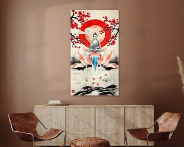 Bouddha / Boeddha Art japonais Sumi-e sur MIROKKU