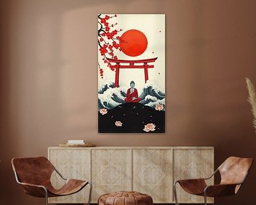 Bouddha / Boeddha Art japonais Sumi-e sur MIROKKU