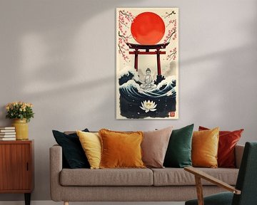 Bouddha / Boeddha Art japonais Sumi-e sur MIROKKU