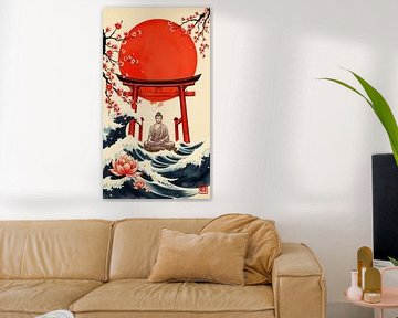 Bouddha / Boeddha Art japonais Sumi-e sur MIROKKU