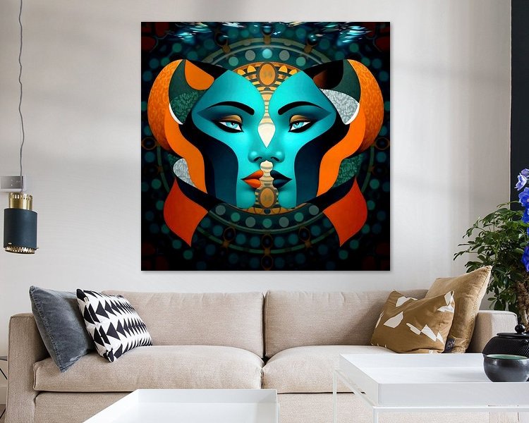 Voorbeeld van het werk in een kamer