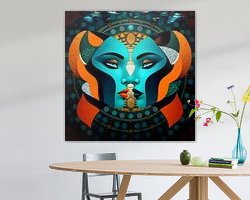 Voorbeeld van het werk in een kamer