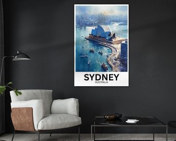 Harbor Symphony - Aquarelle de l'Opéra de Sydney sur Jaladri Atelier