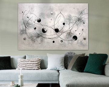 Peinture abstraite - Noir et blanc Minimalisme reposant sur Joriali Art abstrait