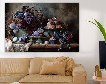 Flowers and Pastries - Mysterious and Elegant Still Life by Joriali photography and paintings