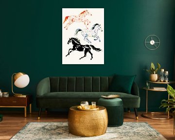 Colourful horses in motion by Studio Oars