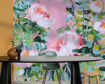 Bloemen - Zachte bloemen in een Franse tuin van Marina Kozyr