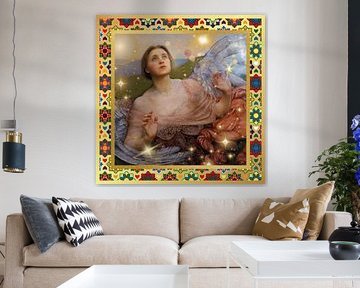 S.F. Multicolor Border Geremasterde versie van The Sense of Sight door Annie Louisa Swynnerton van Silver Fox Art Decor