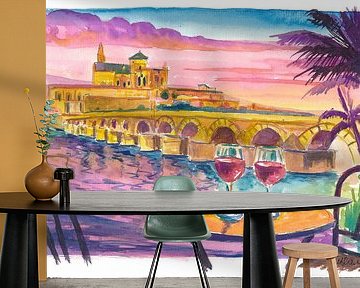 Zonlicht over de Guadalquivir en de Mezquita van Córdoba