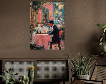 Schachspieler am runden Tisch von Niklas Maximilian