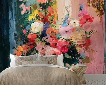 Bouquet of flowers at the window