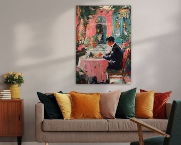 Schachspieler am runden Tisch von Niklas Maximilian