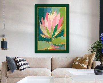 Lotus sur fond vert sur Niklas Maximilian