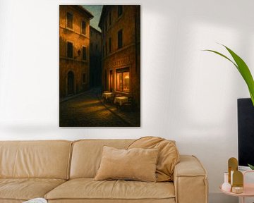 Golden Rome Realism – Trattoria at Dusk by Travel Shop