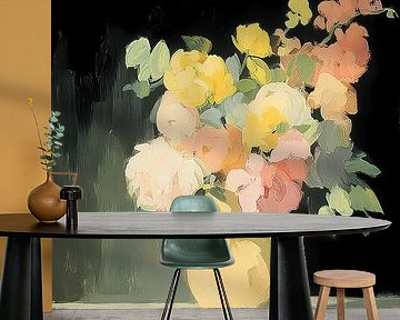 Bouquet in yellow vase