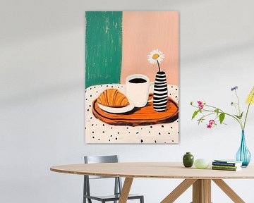 Scène matinale avec café et croissant sur Niklas Maximilian