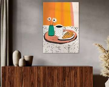 Coffee and croissant in the morning by Niklas Maximilian