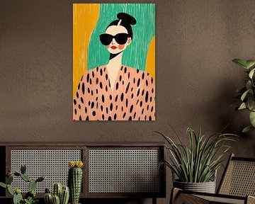 Lunettes de soleil &amp ; Polka-Dots : Illustration stylée avec un top Peach sur Niklas Maximilian
