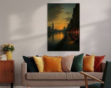 Londen bij zonsondergang - Reflecties langs de Theems van Travel Shop