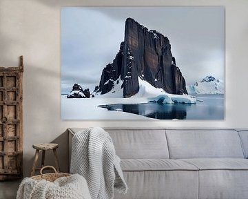 Formation de roches enneigées dans le paysage antarctique sur Markus Gann