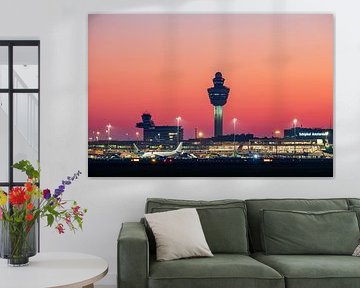 Schiphol Amsterdam airport evening red by Evert Jan Luchies