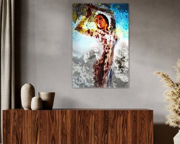 Femme morbide sous un parapluie