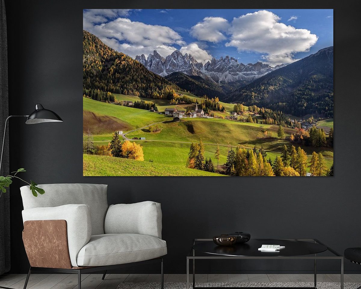Voorbeeld van het werk in een kamer