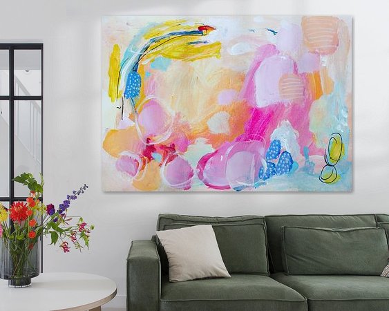 Voorbeeld van het werk in een kamer