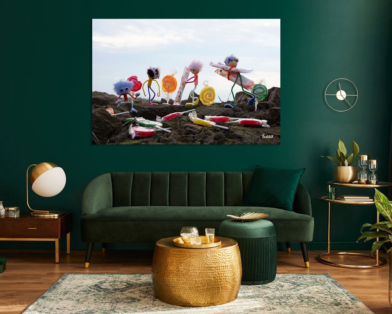 Voorbeeld van het werk in een kamer