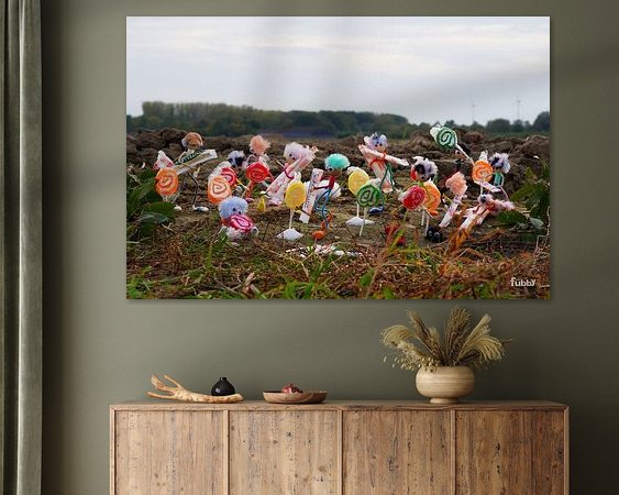 Voorbeeld van het werk in een kamer