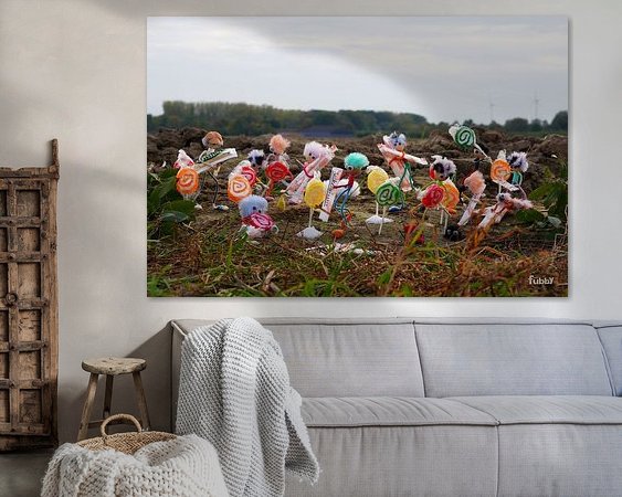 Voorbeeld van het werk in een kamer