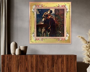 Version S.F. remastérisée de Roméo et Juliette au balcon par Julius Kronberg sur Silver Fox Art Decor