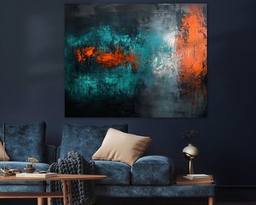 Orange Turquoise | Turquoise Contrast by ARTEO Paintings