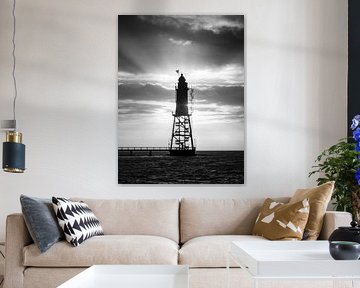 Leuchtturm an der Nordsee im Sonnenuntergang von Nils Steiner