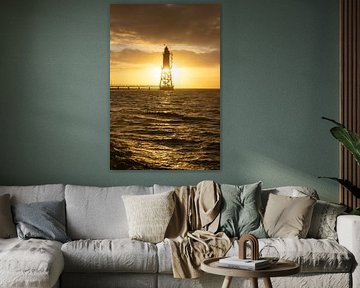 Leuchtturm an der Nordsee im Sonnenuntergang von Nils Steiner