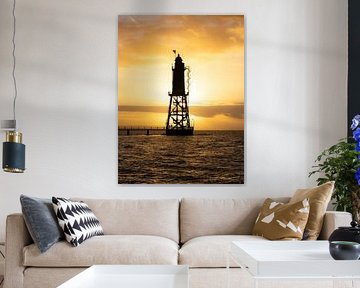 Leuchtturm an der Nordsee im Sonnenuntergang von Nils Steiner