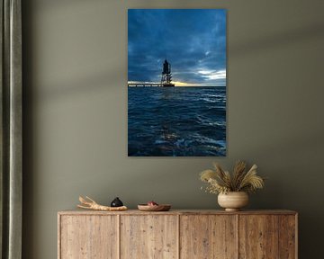 Leuchtturm an der Nordsee im Sonnenuntergang von Nils Steiner