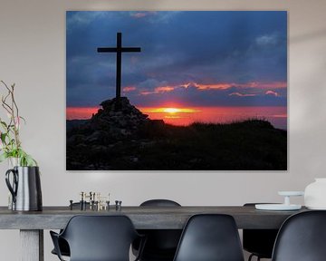 Le coucher de soleil et l'embrasement des Alpes sont les moments de lumière les plus magiques de la montagne : chauds, lumineux, émotionnels et parfaits pour des peintures murales d'ambiance. sur Miriam Schwarzfischer Fotografie