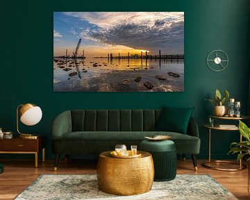 Avondstilte aan het kanaal van Ria Overbeeke