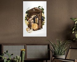 Voorbeeld van het werk in een kamer